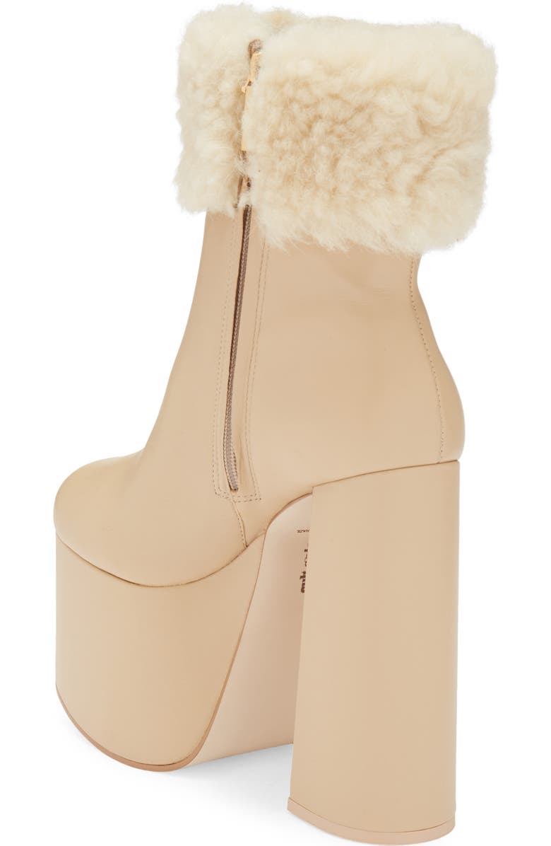 Cult Gaia Katya Genuine Shearling Boot, Alternate, color, Sand