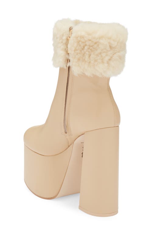 Cult Gaia Katya Genuine Shearling Boot In Sand