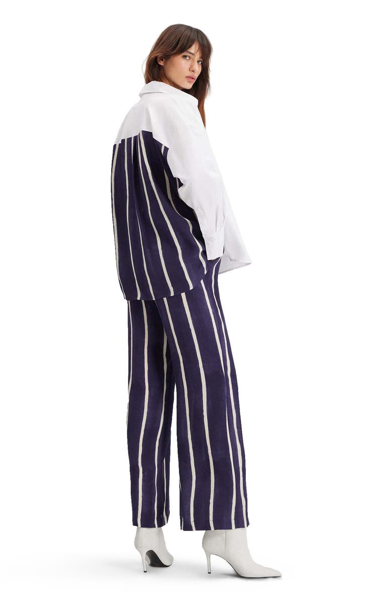 THEO The Label Echo Selena-Print Back Banker Shirt, Alternate, color, Future Dusk