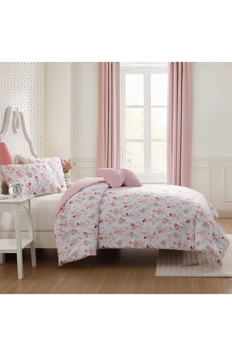 Laura Ashley Ballerina Divas 3-Piece Queen Microfiber Comforter & Sham Set, Alternate, color, Pink