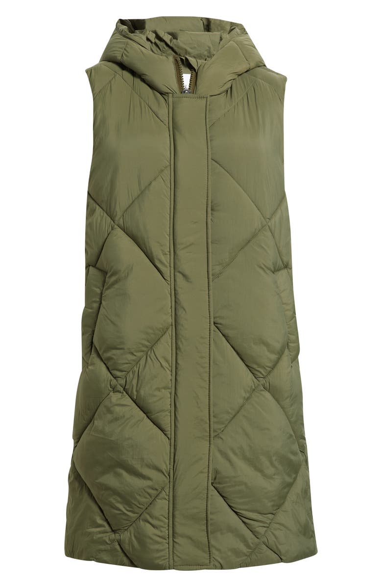 Sam Edelman Quilted Hooded Puffer Vest, Alternate, color, Loden