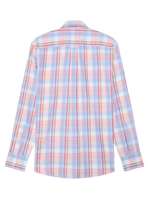 Robert Talbott Harrison Button Down Multicolor Plaid Oxford Shirt In Pink