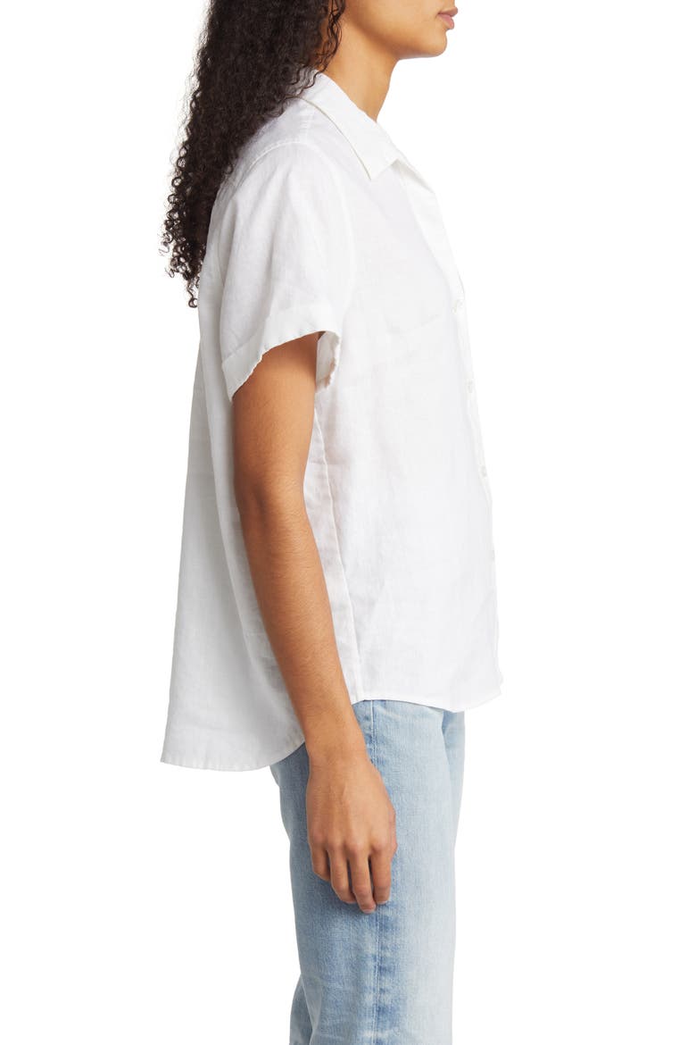 Costalina Linen Camp Shirt, Alternate, color, WHITE