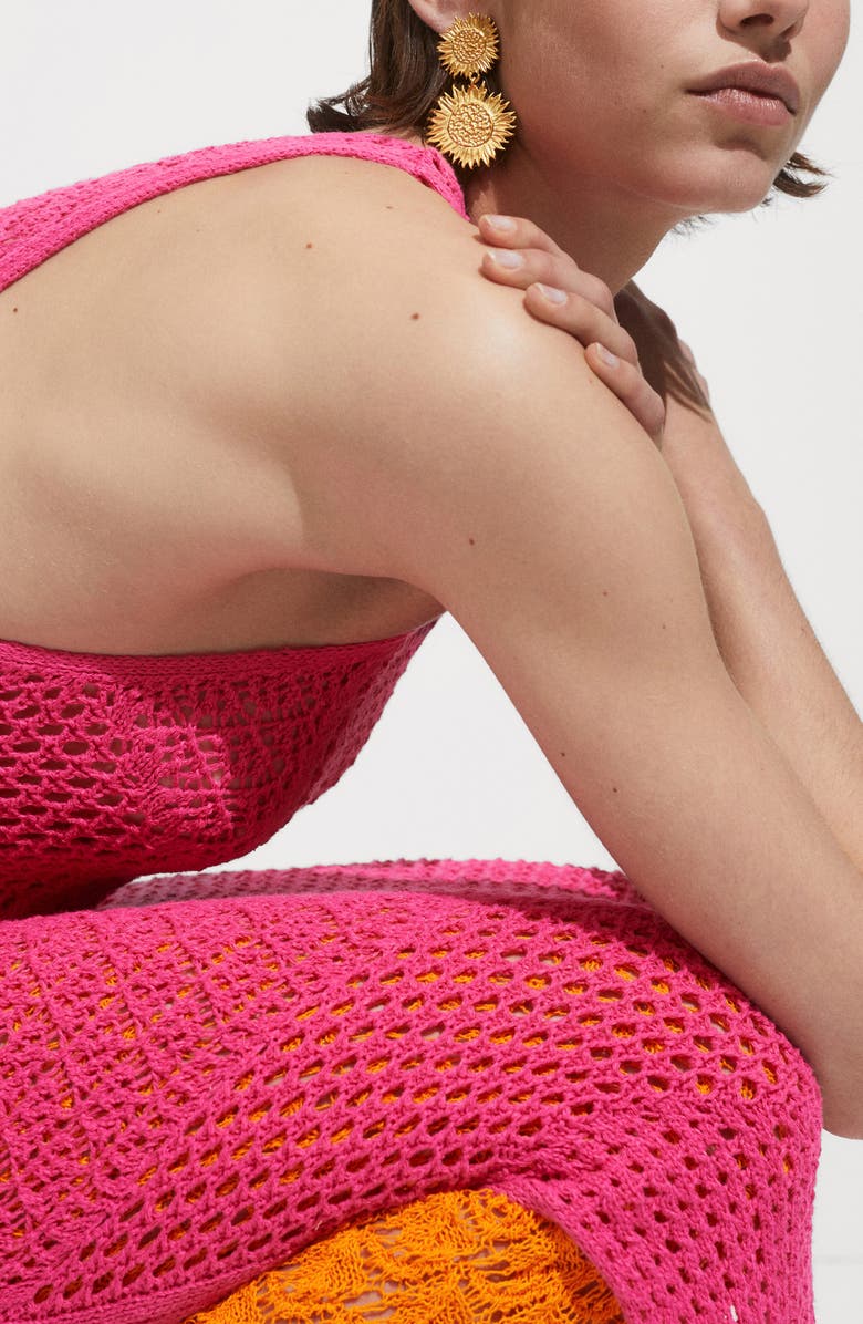 MANGO Open Stitch Maxi Cover-Up Dress, Alternate, color, 