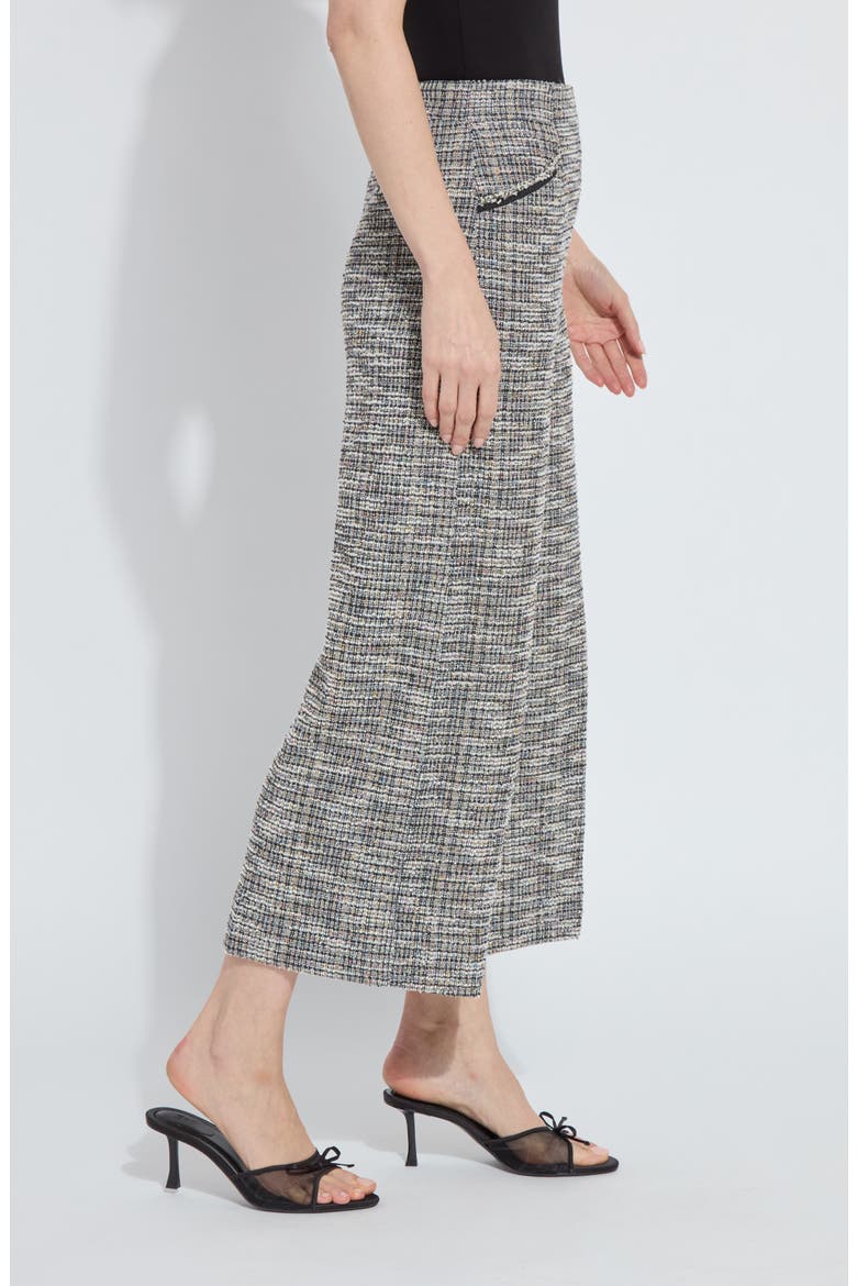 High Waist Ankle Palazzo Stretch Tweed Pants, Alternate, color, MULTI COLOR