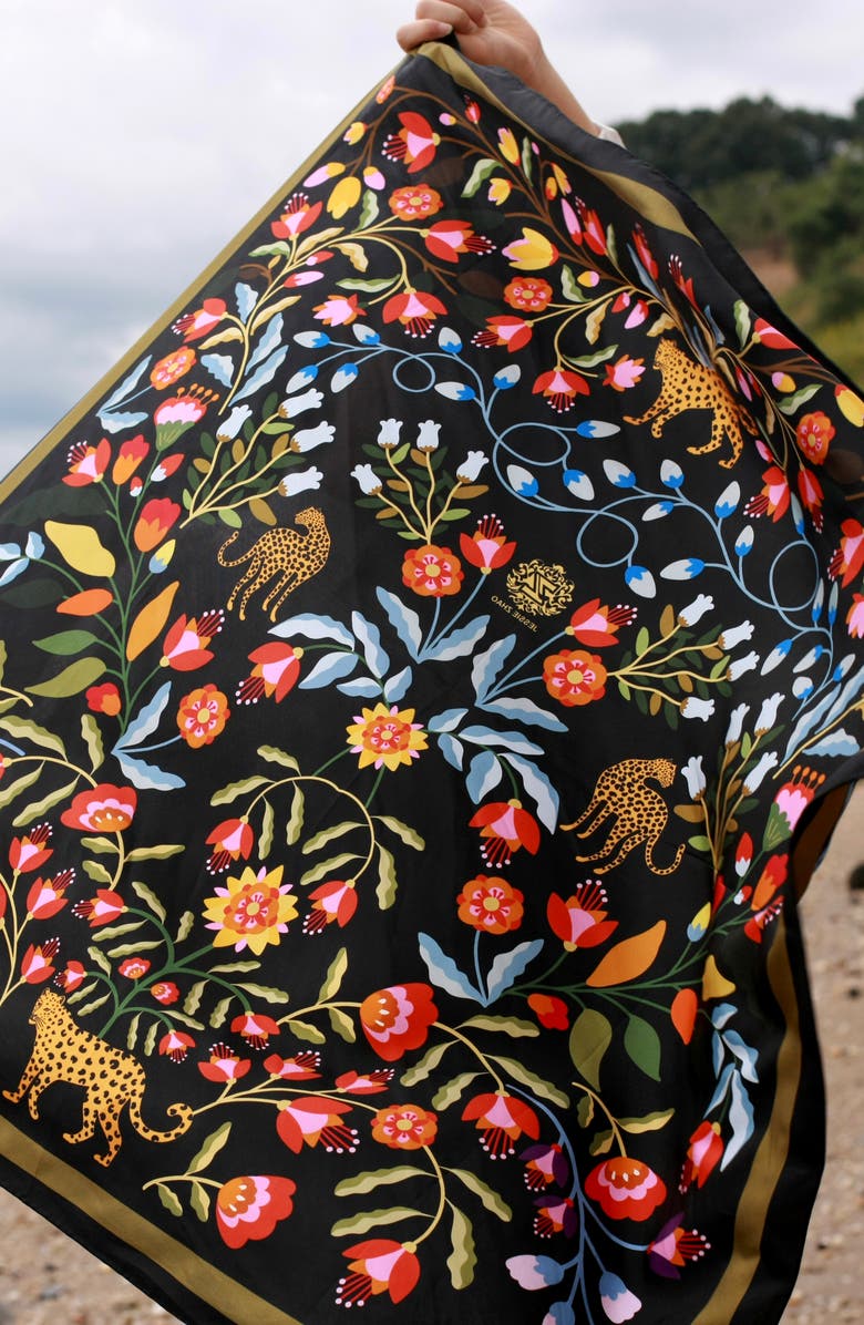 Jessie Zhao New York Double Sided Silk Scarf of Night Imagination, Alternate, color, 