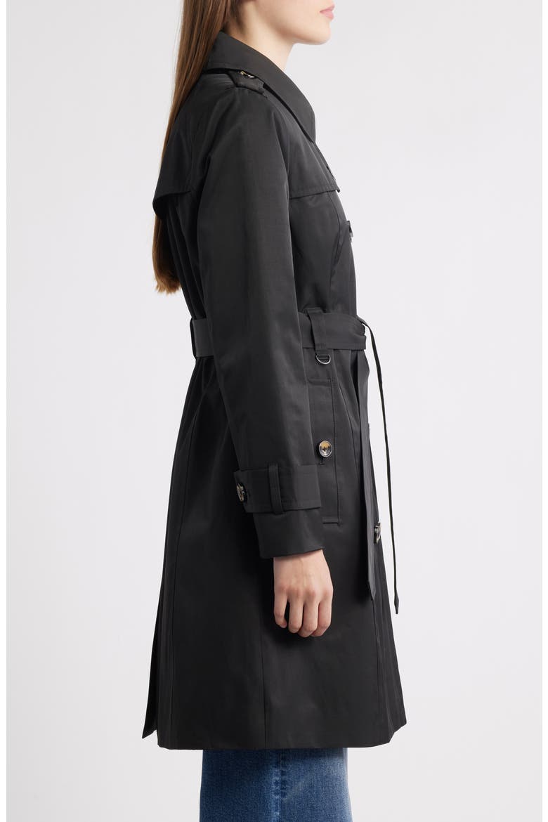 Double Breasted Trench Coat, Alternate, color, BLACK