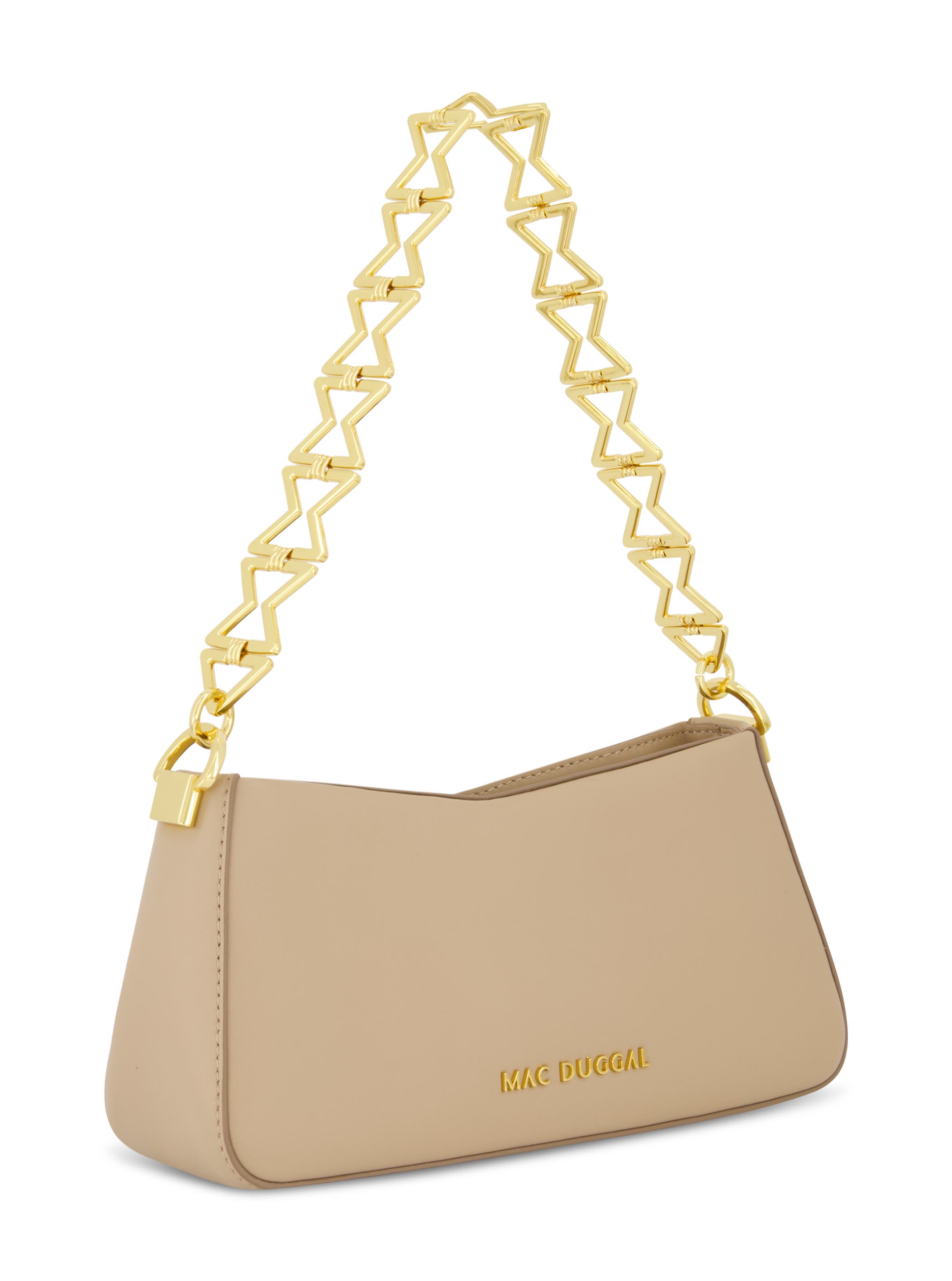 Nappa Leather Gold Strap Shoulder Bag, Alternate, color, Taupe