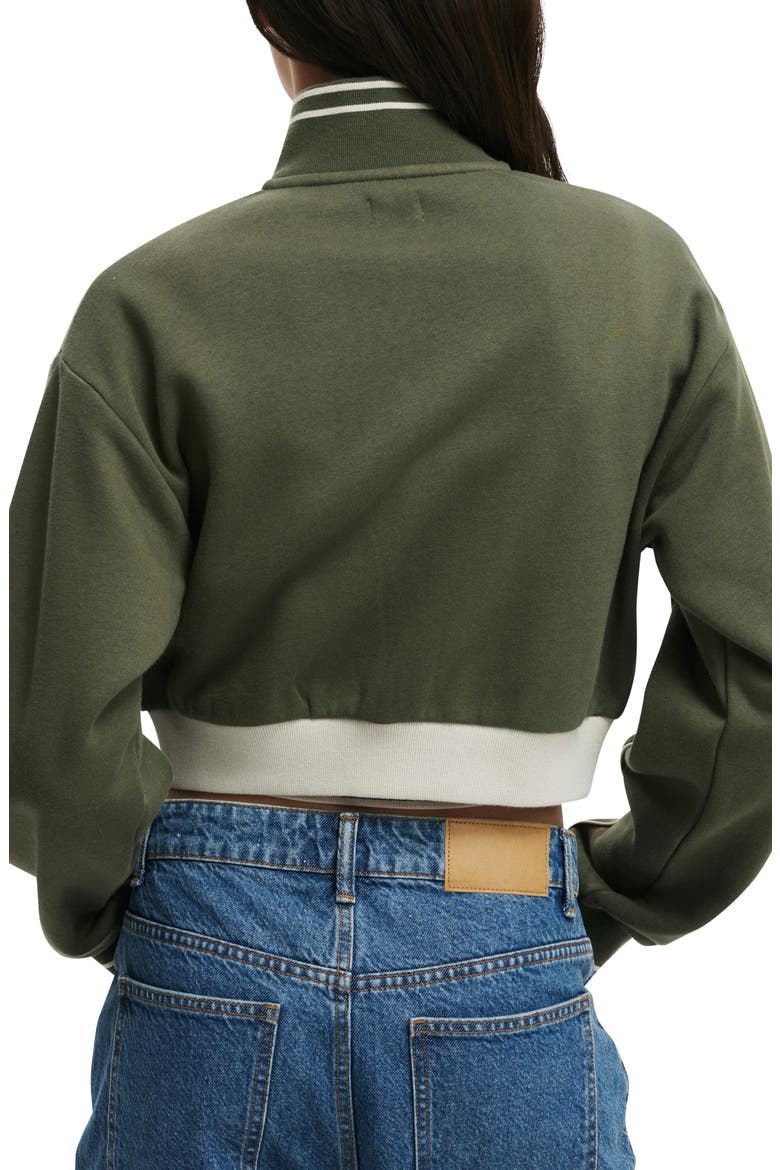 Cropped Track Jacket, Alternate, color, CO CREST / DARK OLIVE