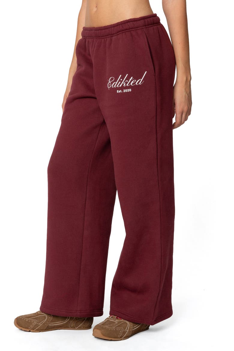 Get Edikted Relaxed Fit Sweatpants, Alternate, color, BURGUNDY