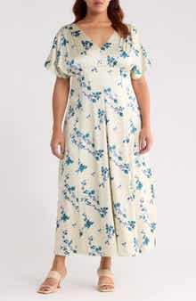 Seamed Satin Maxi Dress