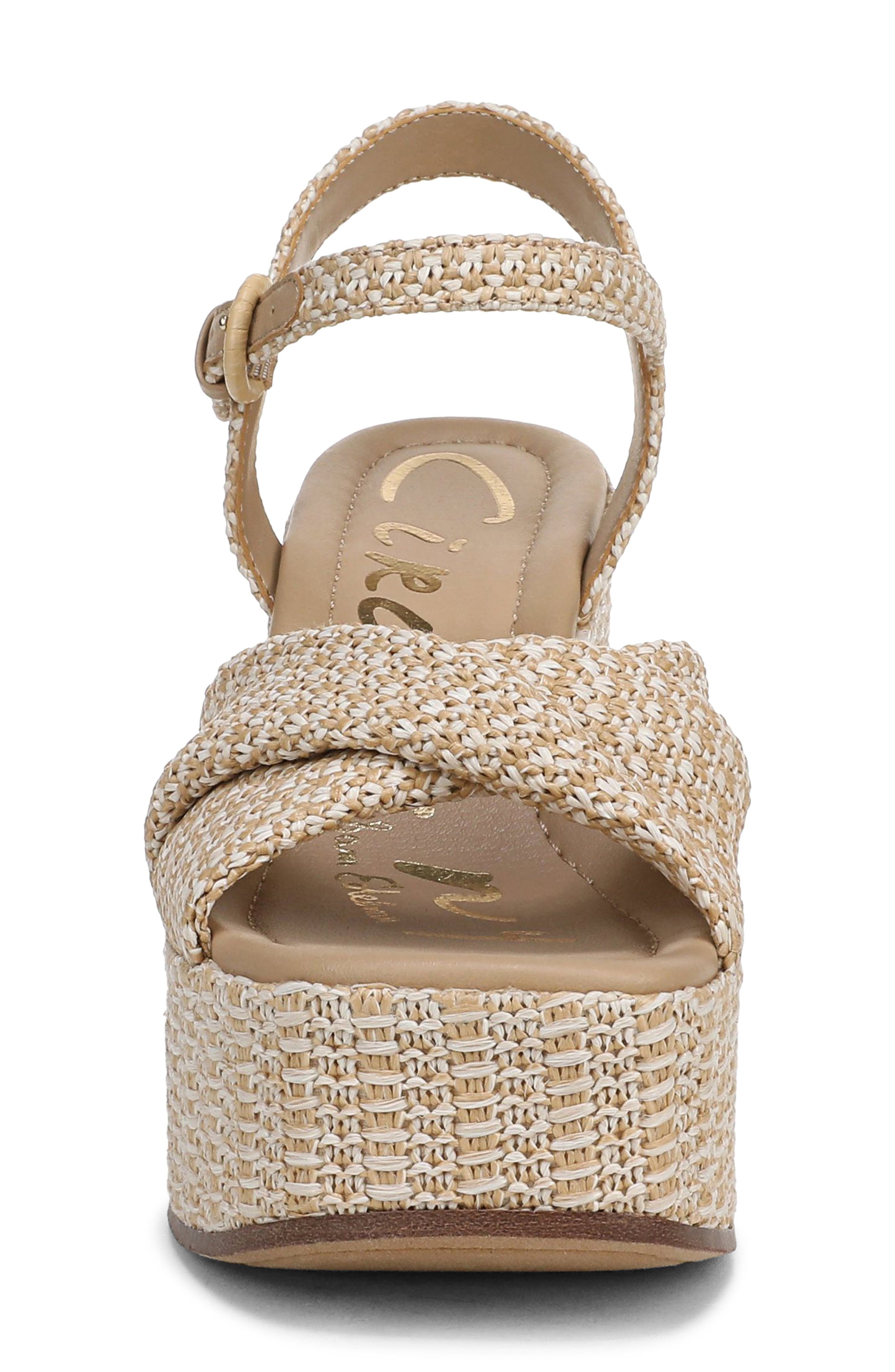 Joanne Ankle Strap Platform Wedge Sandal, Alternate, color, NATURAL/ CREAM