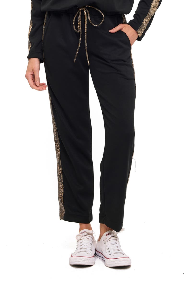 Modal Scuba Knit Stripe Joggers, Main, color, CAMEL REPTILE