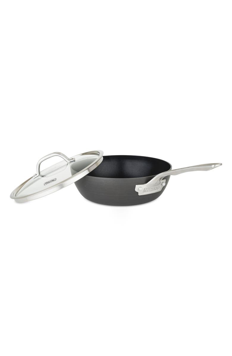 Viking 3-Quart Hard Anodized Nonstick Saucier with Lid, Alternate, color, Dark Grey