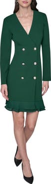 KARL LAGERFELD PARIS Ruffle Hem Scuba Crepe Dress
