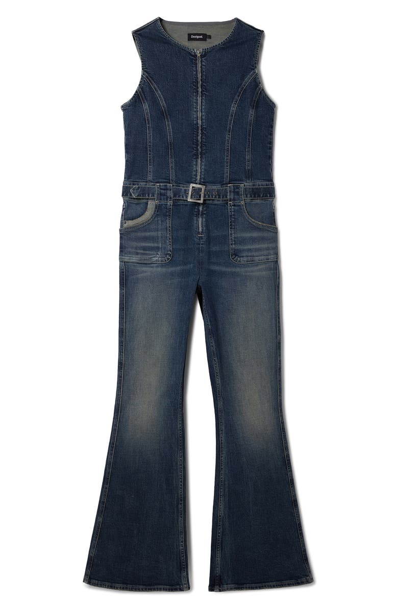Desigual Danas Sleeveless Denim Jumpsuit, Alternate, color, 
