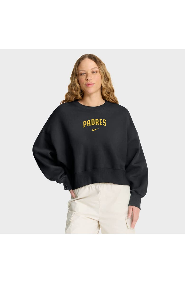 Nike Women's Nike Black San Diego Padres Oversized Primetime Sweatshirt, Main, color, Black