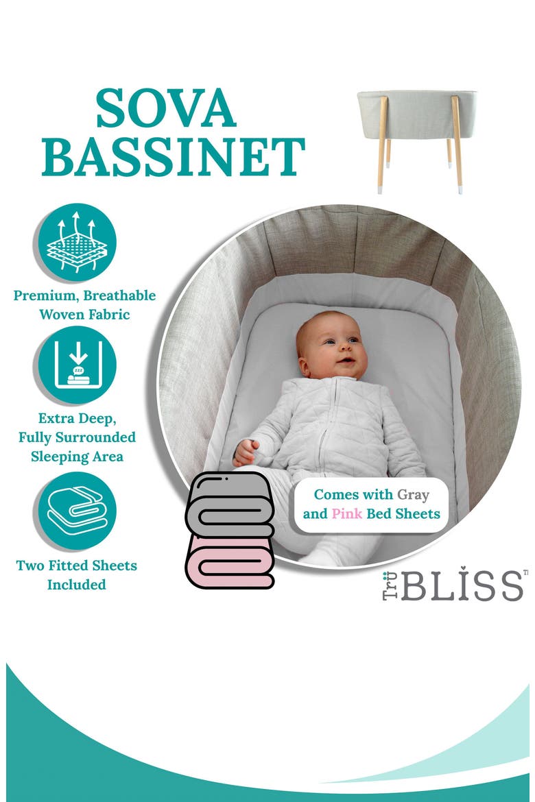 TrüBliss™ Sova Bassinet, Alternate, color, GLACIER GREY