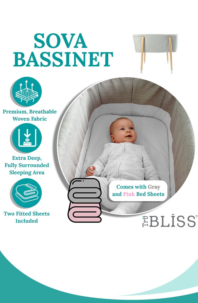 Little Partners TrüBliss<sup>™</sup> Sova Bassinet, Alternate, color, Glacier Grey