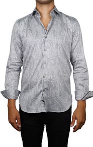 Zanella Paisley Inlay Print Long Sleeve Shirt
