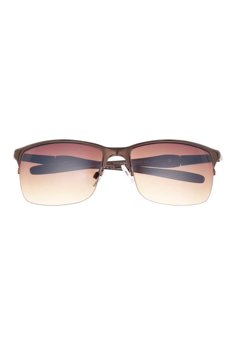 62mm Half Rim Sunglasses, Main, color, BRONZE/