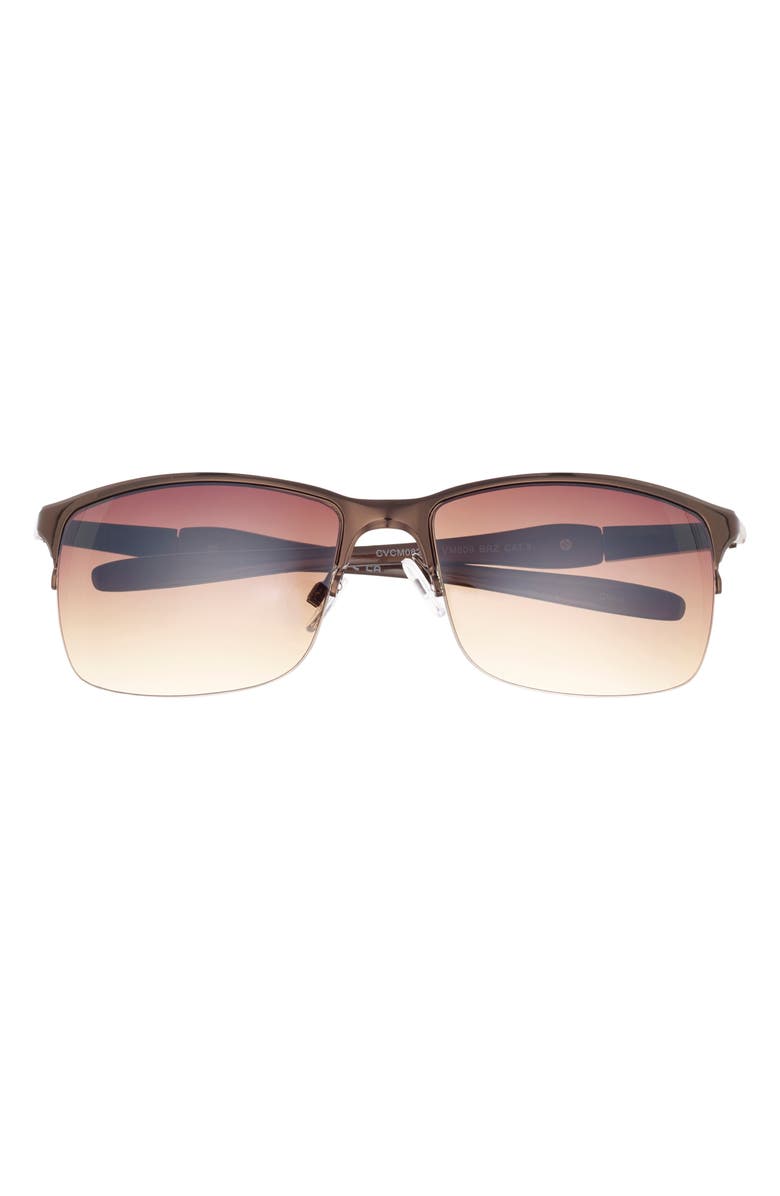 Vince Camuto 62mm Half Rim Sunglasses, Main, color, Bronze/