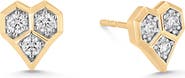 Sara Weinstock Honeycomb Heart Stud Earrings