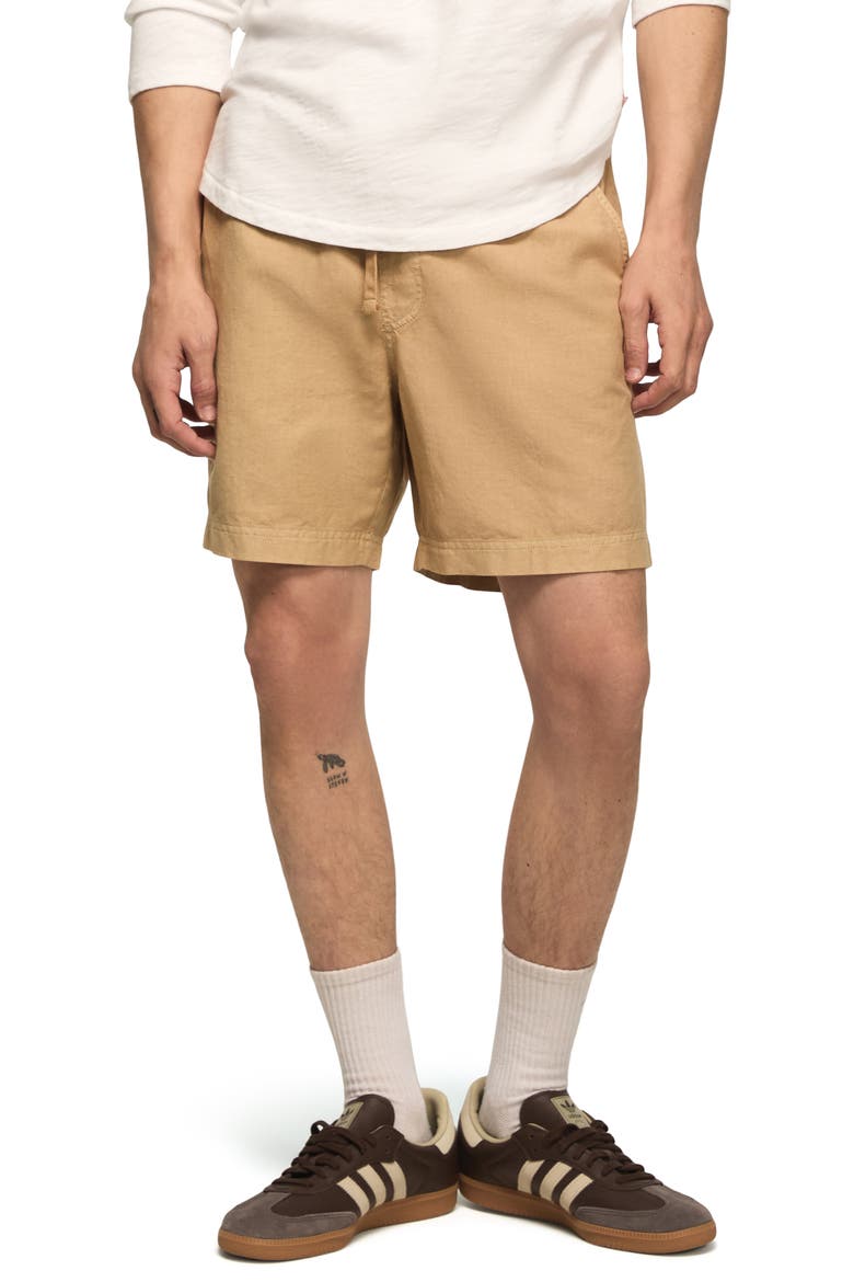 Linen & Cotton Pull-On Shorts, Main, color, TWILL