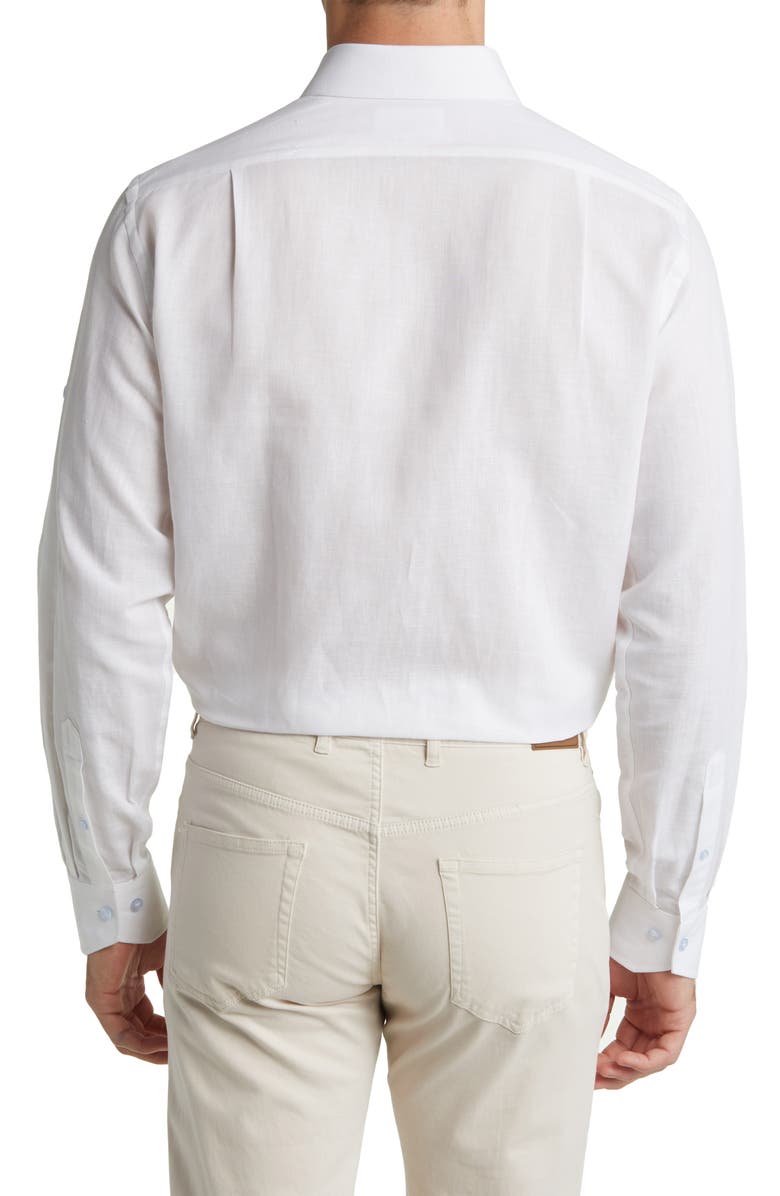 Lorenzo Uomo Trim Fit Solid Cotton & Linen Dress Shirt, Alternate, color, 