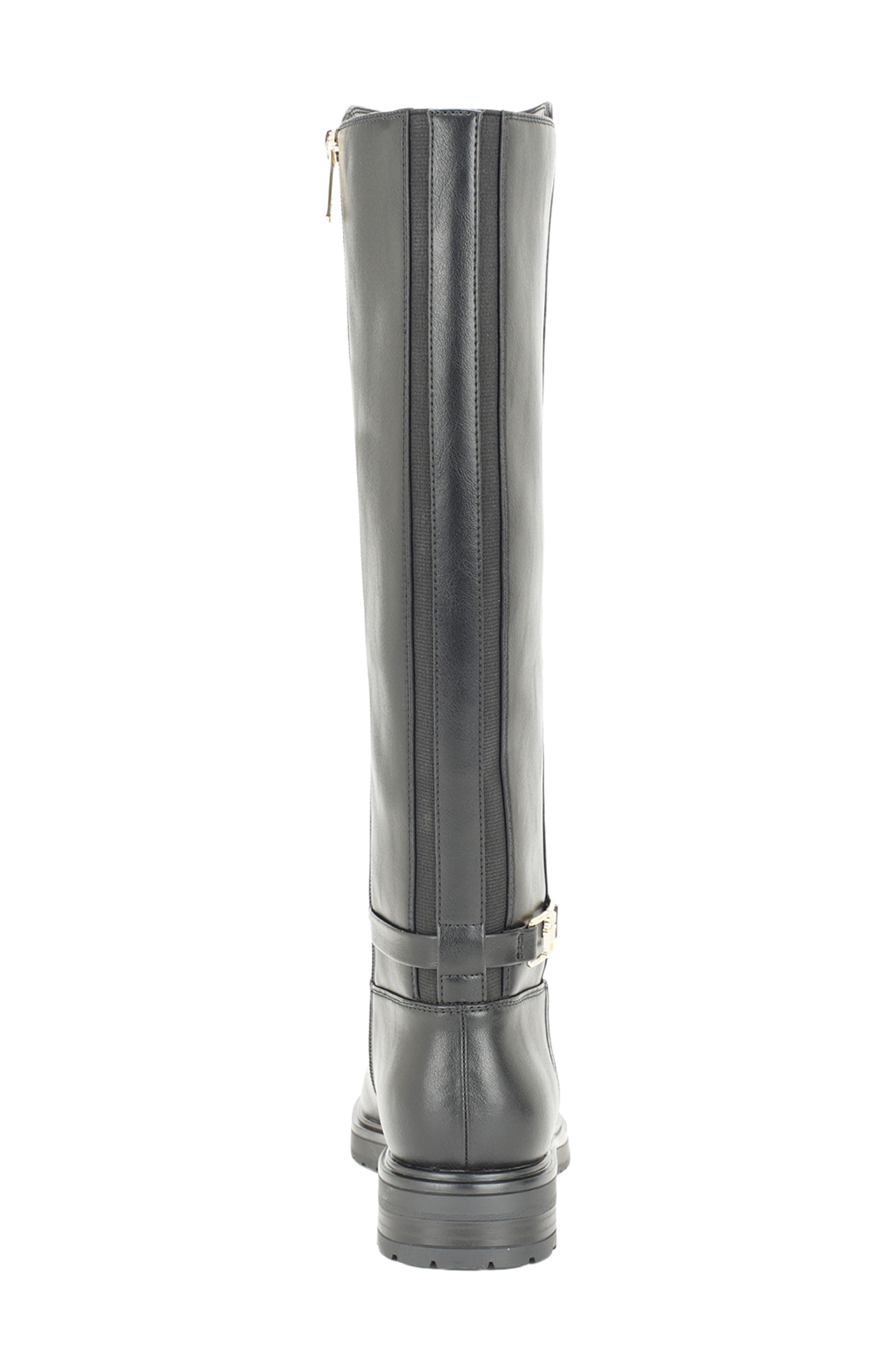 Truna Knee High Faux Leather Boot, Alternate, color, BLACK