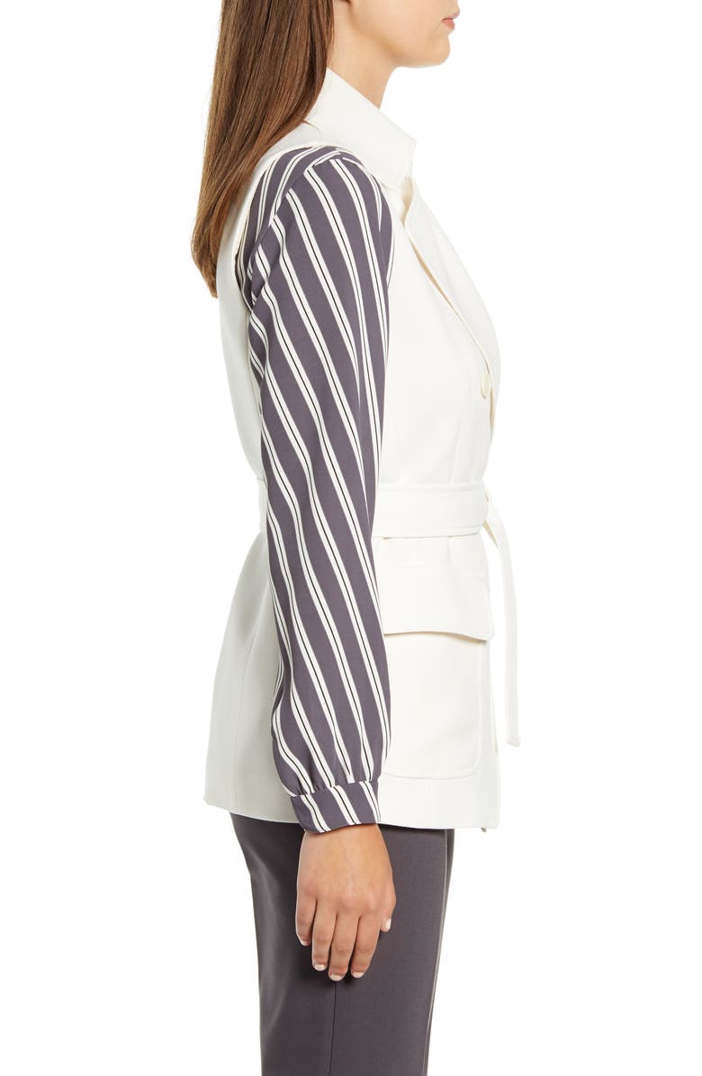 Anne Klein Tie Front Double Breasted Vest, Alternate, color, 