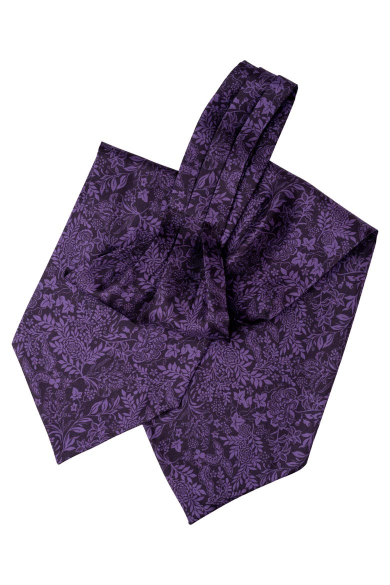Portofino - Silk Ascot Cravat Tie for Men, Alternate, color, Deep Plum