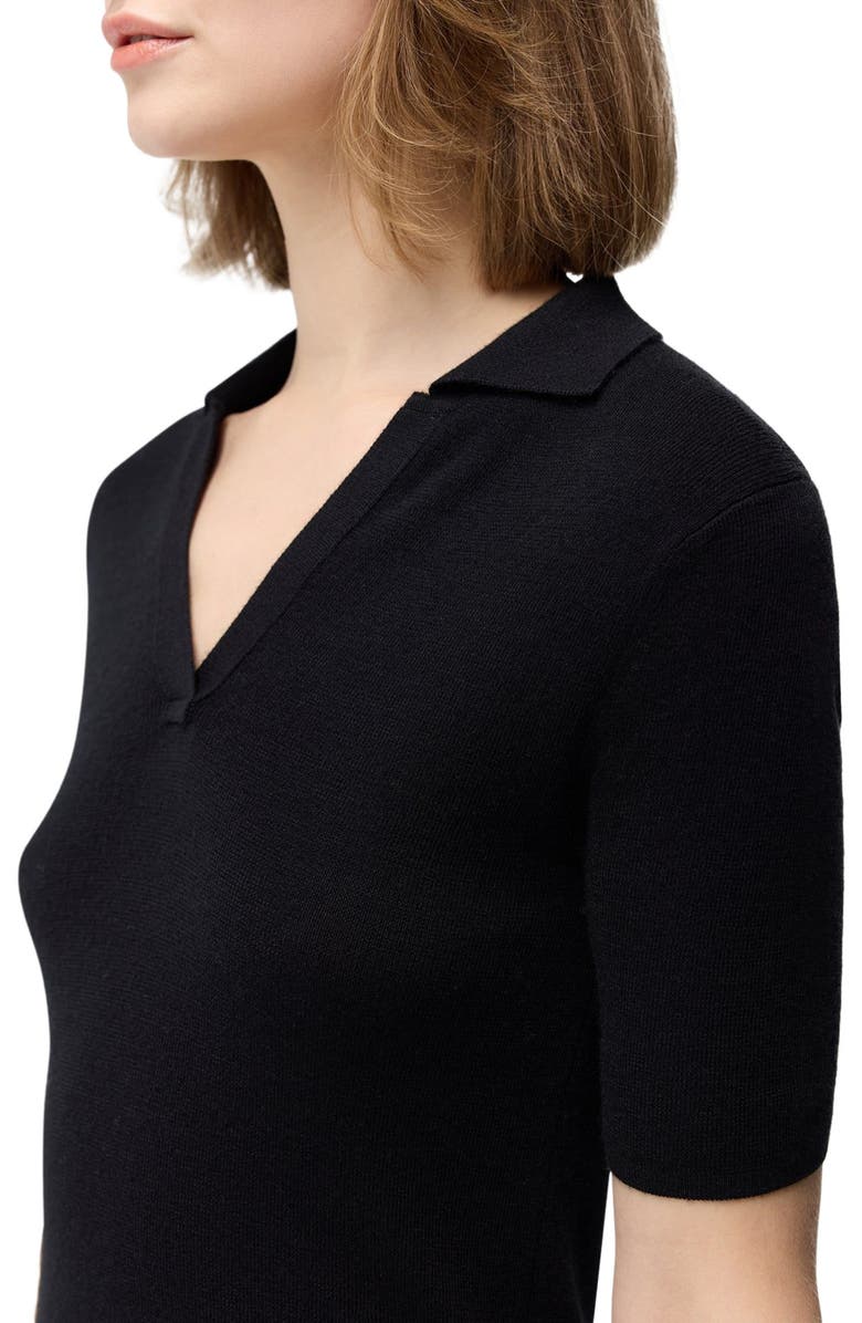 GOBI Mongolian Cashmere Cashmere Silk Women's Polo Shirt, Alternate, color, Black