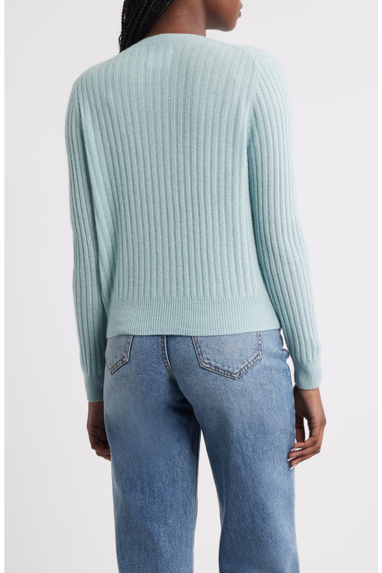 Danae Rib Cashmere Cardigan, Alternate, color, GLASS SLIPPER