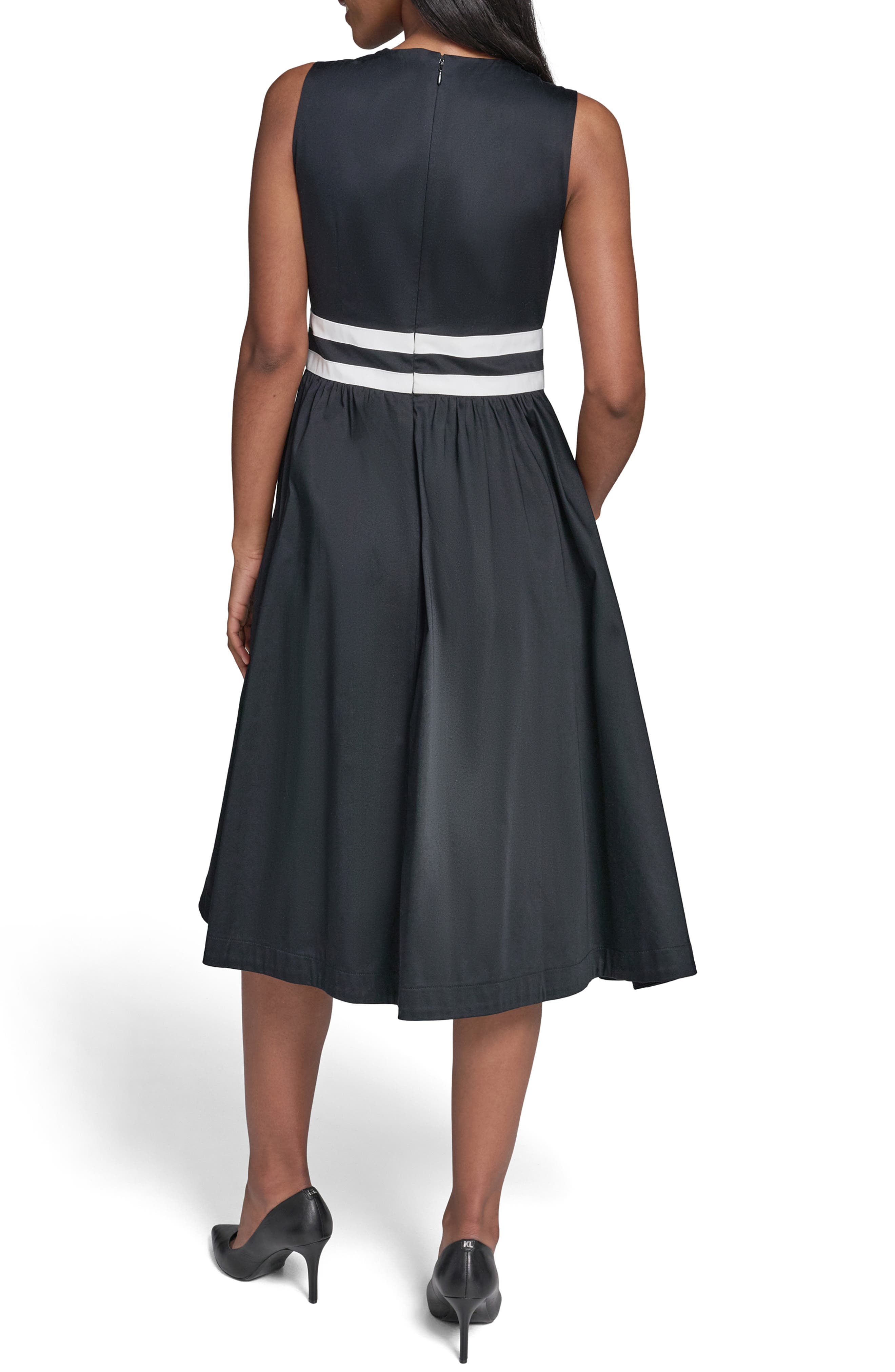 Bow Detail Sleeveless Stretch Cotton Dress - image 2