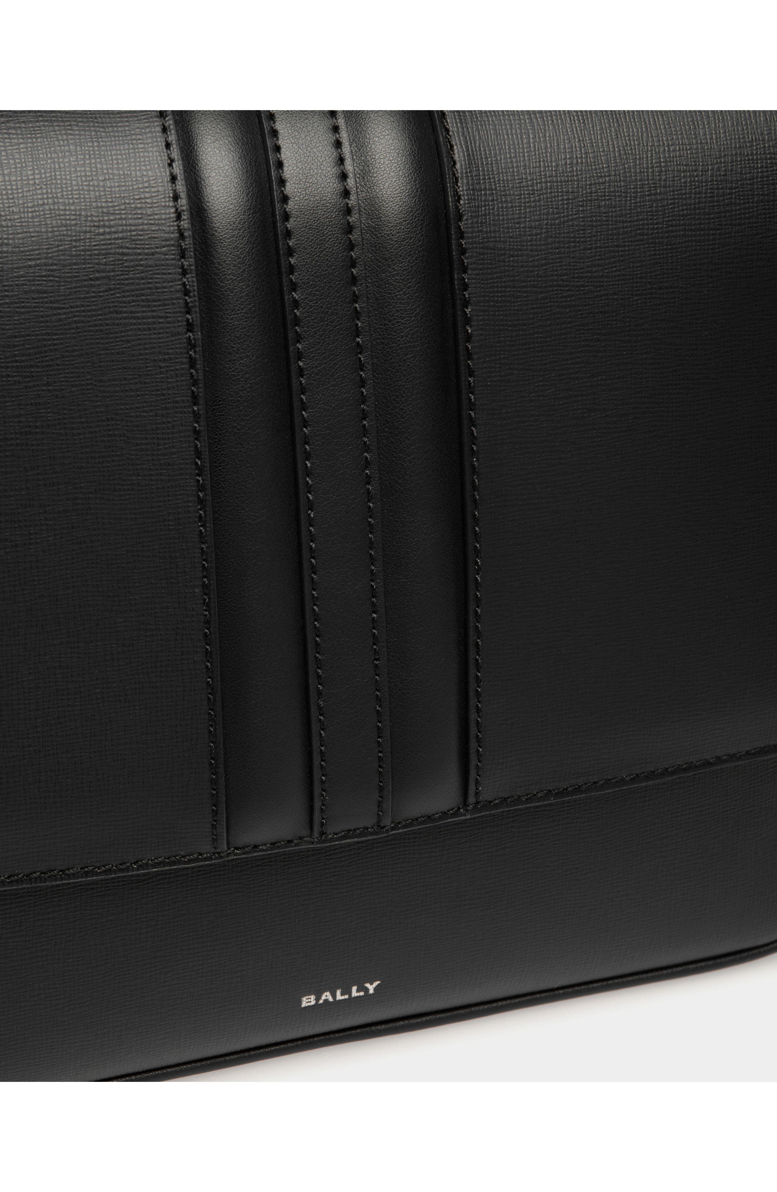 Bally Crossbody Bag in Recycled Leather, Alternate, color, Black+Palladio