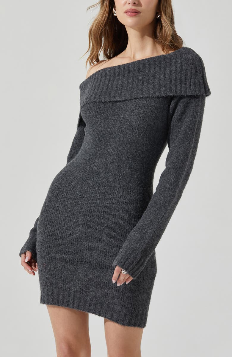 ASTR the Label Leya Off the Shoulder Sweater Dress, Alternate, color,