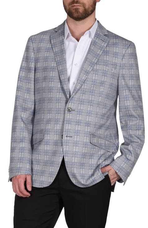 Plaid Knit Sport Coat