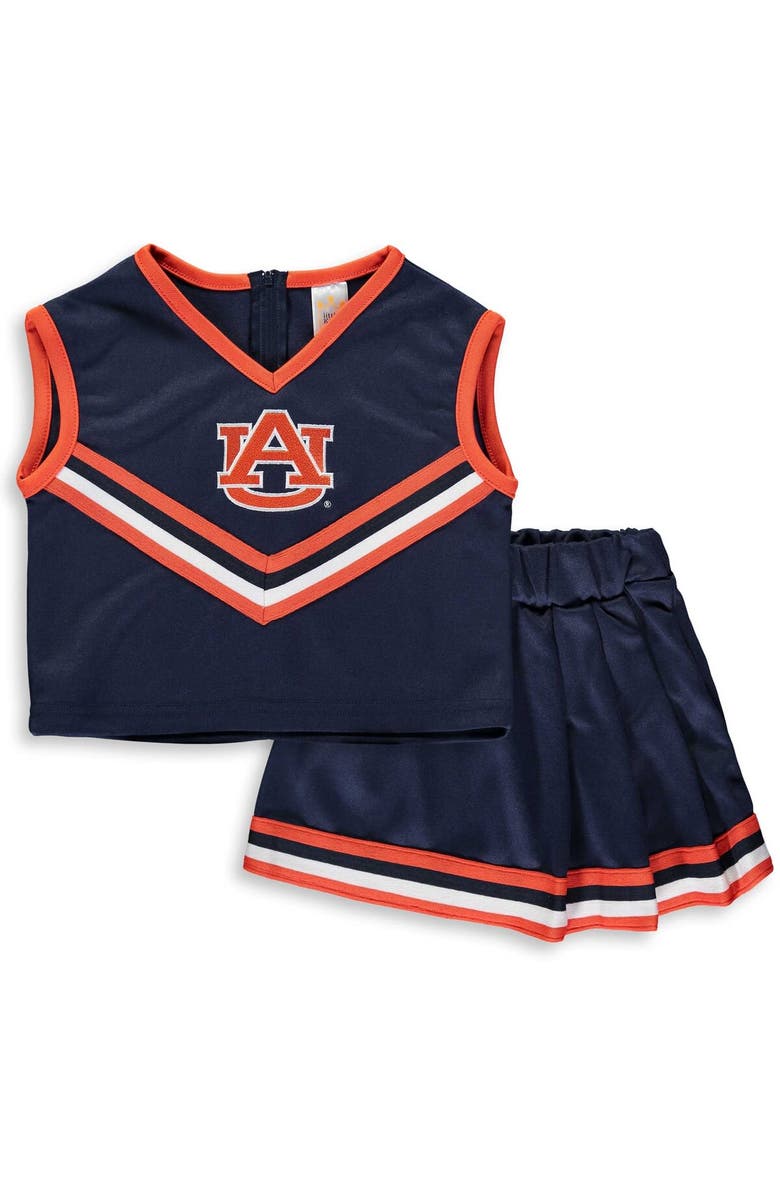 LITTLE KING Girls Youth Navy Auburn Tigers Two-Piece Cheer Set, Main, color, Navy