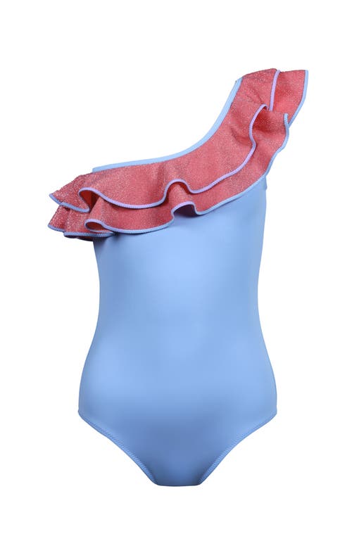 Nessi Byrd Ruffle One Shoulder Swimsuit For Girls In Multi