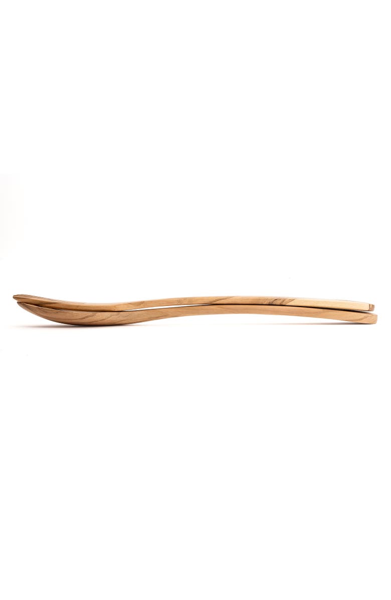 Berard Handcrafted Olive Wood 2 Piece Salad Serving Set, 14 Inch, Alternate, color, Brown