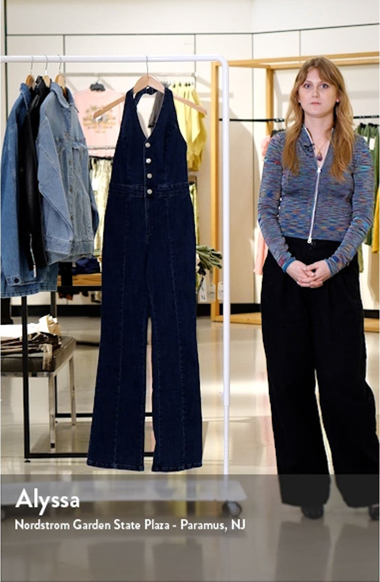 Denim Halter Jumpsuit, sales video thumbnail