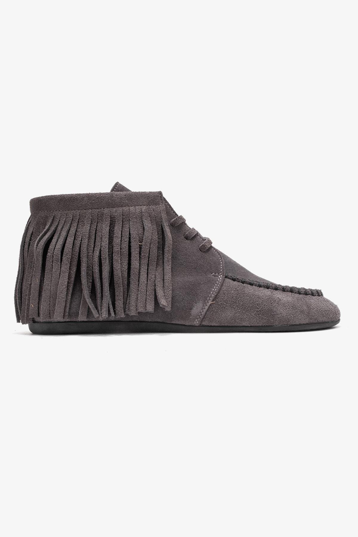Forever & Always Shoes Raux Leather Ankle Boot, Alternate, color, Smoke Suede Leather
