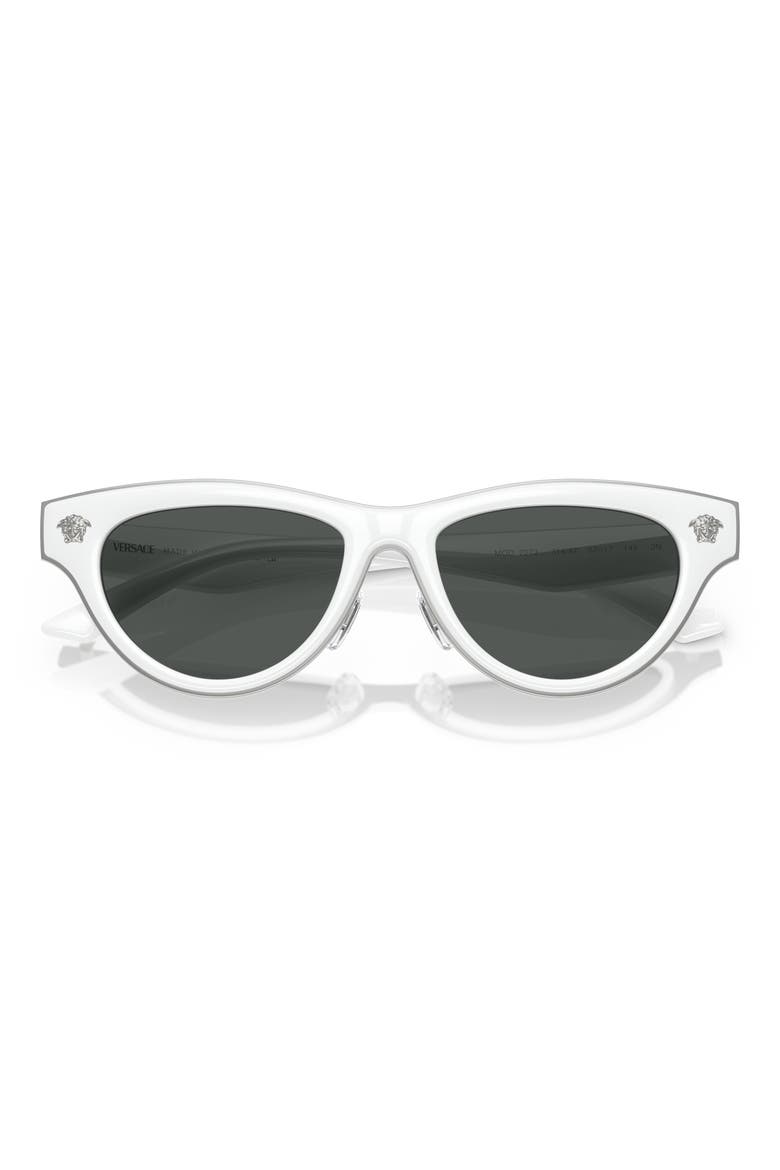 52mm Cat Eye Sunglasses, Alternate, color, WHITE