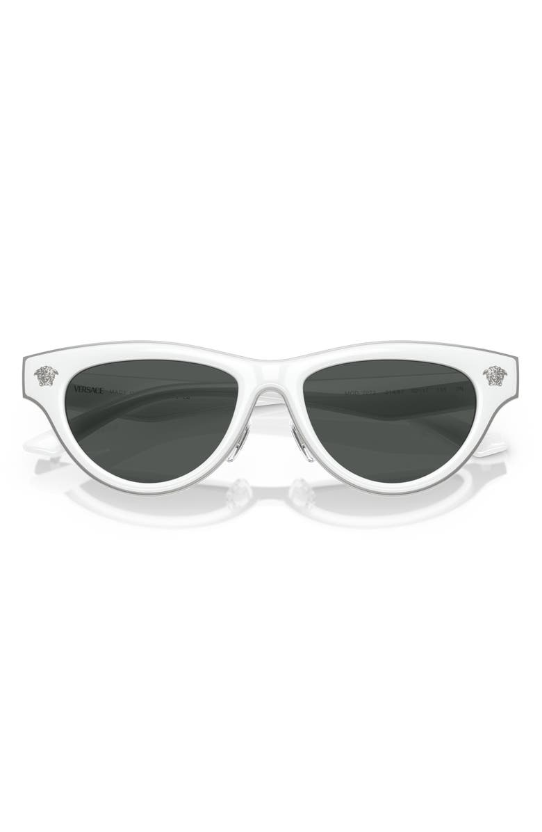 Versace 52mm Cat Eye Sunglasses, Alternate, color, White