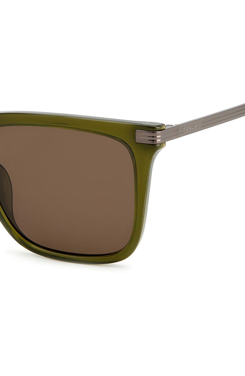 Fossil 56mm Square Sunglasses, Alternate, color, Crystal Green