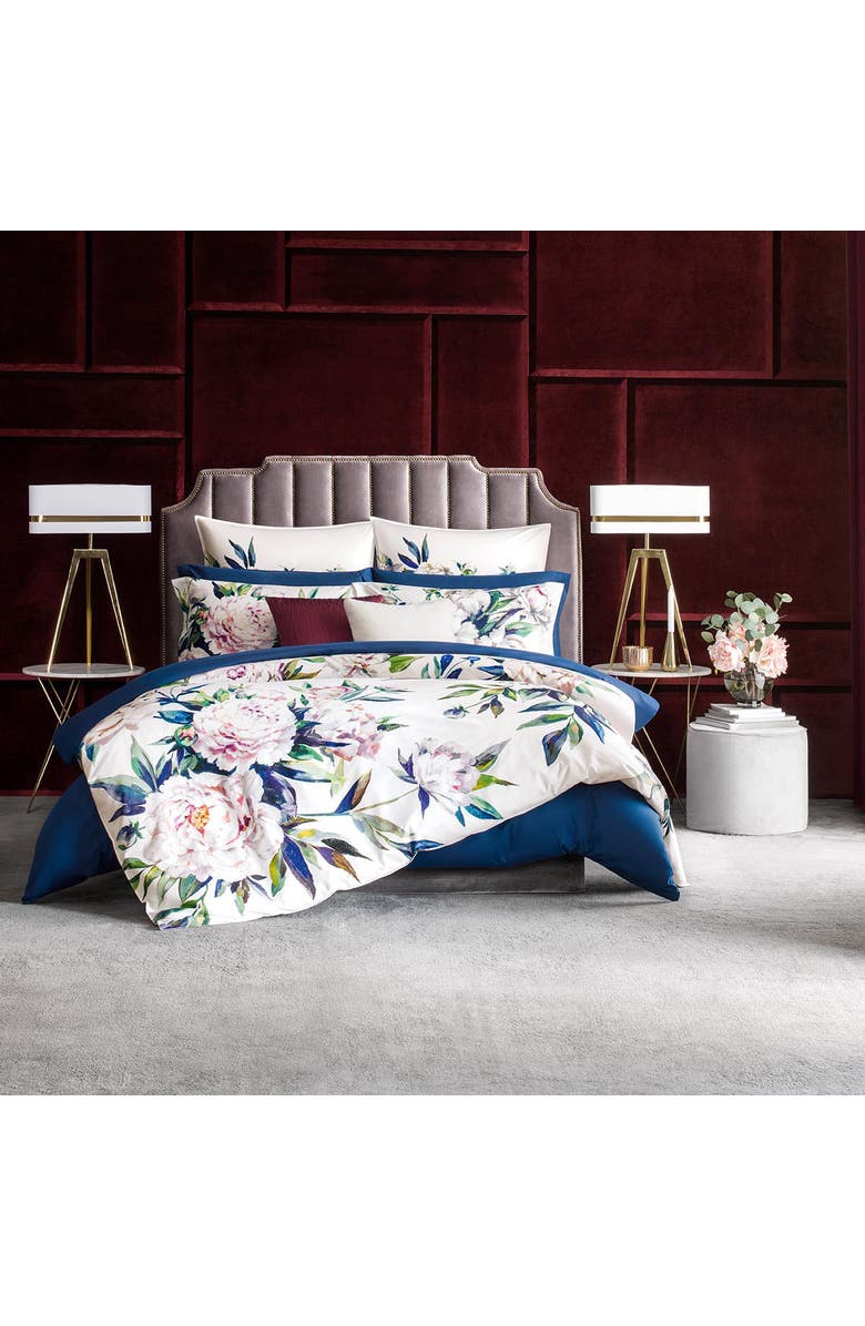 Togas Peonia Duvet Cover, Main, color, White