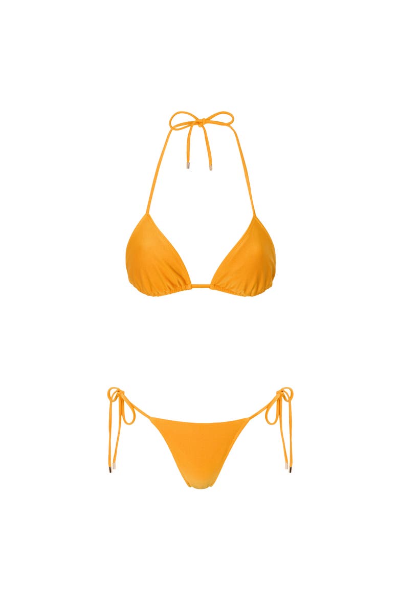 Le Triangle Tie Side Pattern Bikini Bottom, Alternate, color, SUNSHINE