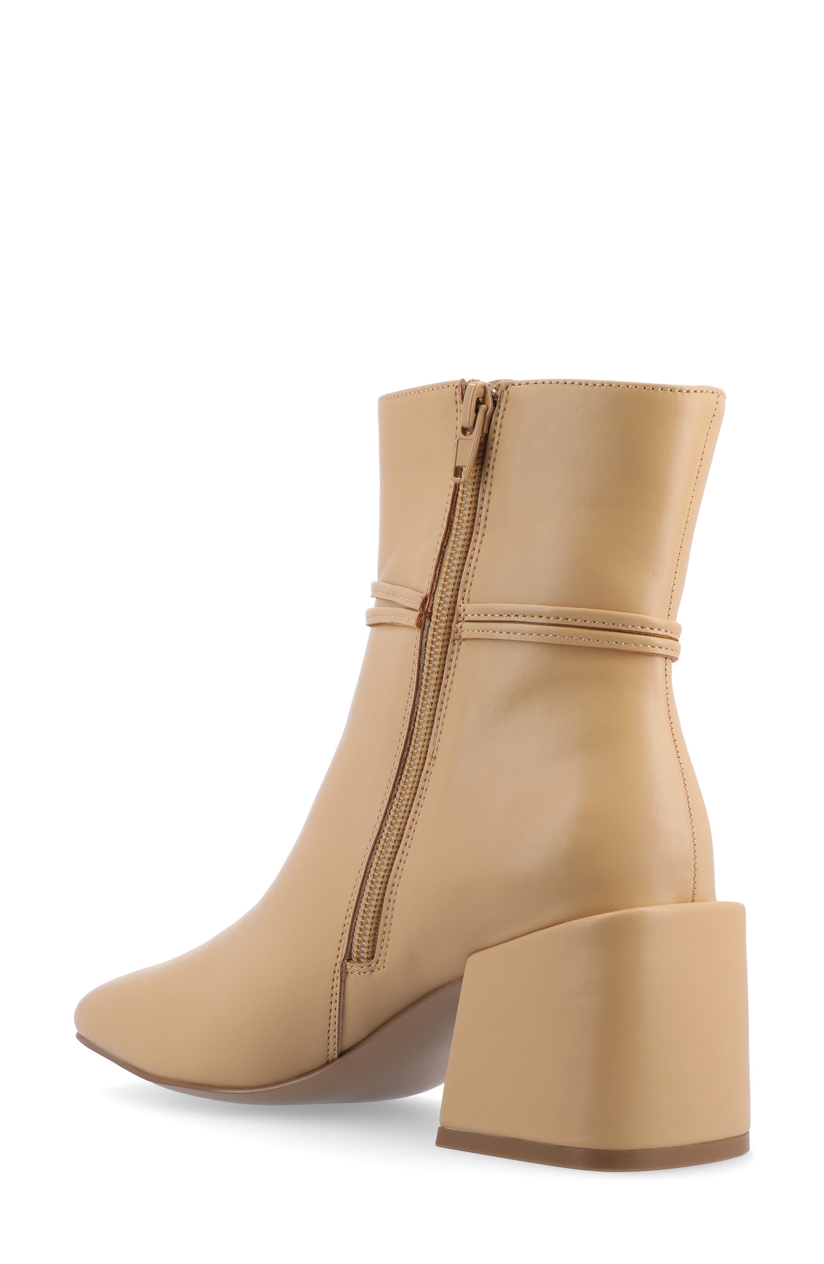 Journee Collection Beverly Block Heel Bootie, Alternate, color, Tan
