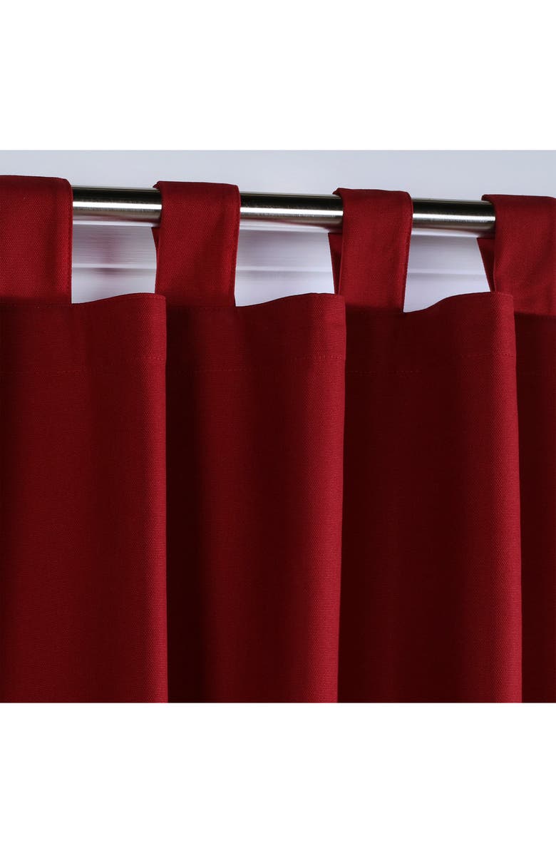 Outdoor Decor by Commonwealth Set of 2 Cotton Curtain Panels, Alternate, color, Burgundy